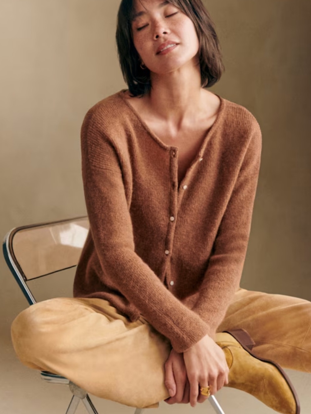 Sezane Gaspard in camel - size Small